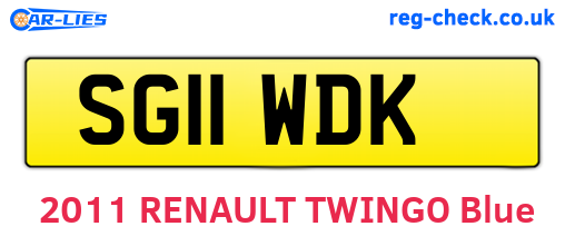 SG11WDK are the vehicle registration plates.