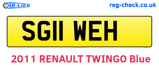 SG11WEH are the vehicle registration plates.