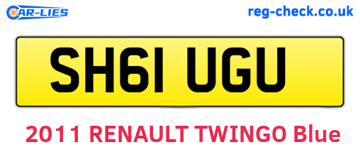 SH61UGU are the vehicle registration plates.
