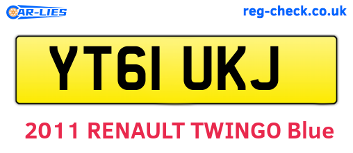 YT61UKJ are the vehicle registration plates.