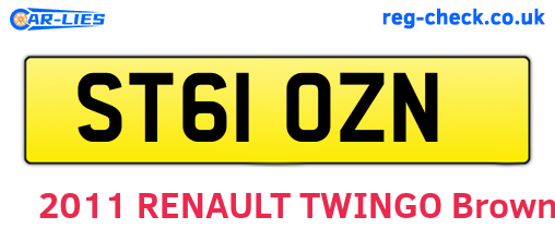 ST61OZN are the vehicle registration plates.