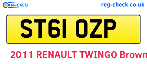 ST61OZP are the vehicle registration plates.