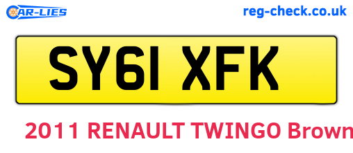 SY61XFK are the vehicle registration plates.