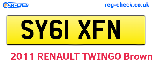 SY61XFN are the vehicle registration plates.