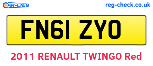 FN61ZYO are the vehicle registration plates.