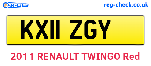 KX11ZGY are the vehicle registration plates.