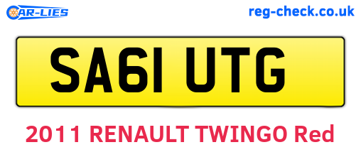 SA61UTG are the vehicle registration plates.