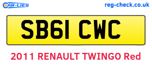 SB61CWC are the vehicle registration plates.
