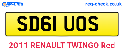 SD61UOS are the vehicle registration plates.