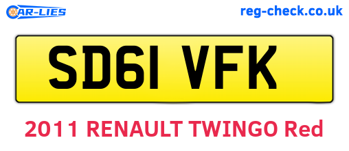 SD61VFK are the vehicle registration plates.