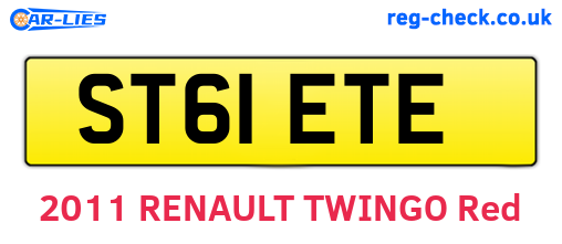 ST61ETE are the vehicle registration plates.