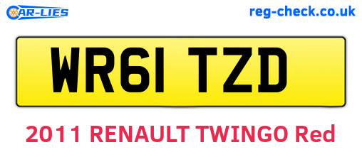 WR61TZD are the vehicle registration plates.
