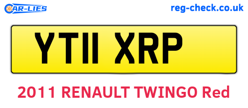 YT11XRP are the vehicle registration plates.
