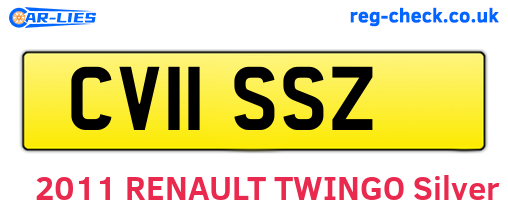CV11SSZ are the vehicle registration plates.