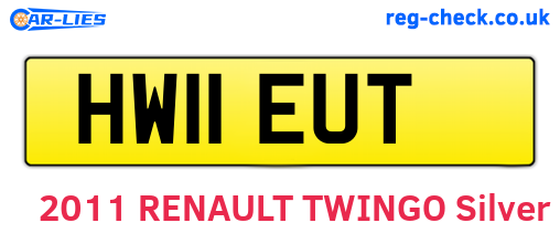 HW11EUT are the vehicle registration plates.