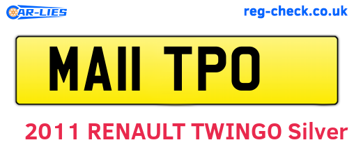 MA11TPO are the vehicle registration plates.
