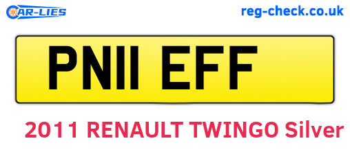 PN11EFF are the vehicle registration plates.