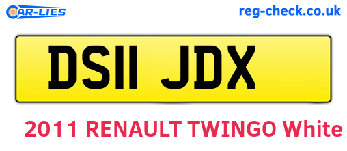 DS11JDX are the vehicle registration plates.