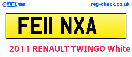 FE11NXA are the vehicle registration plates.