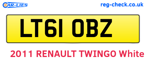 LT61OBZ are the vehicle registration plates.