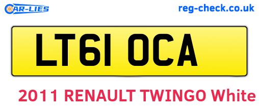 LT61OCA are the vehicle registration plates.
