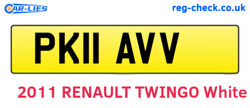 PK11AVV are the vehicle registration plates.