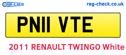 PN11VTE are the vehicle registration plates.