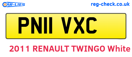 PN11VXC are the vehicle registration plates.