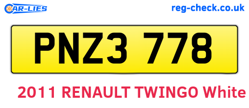 PNZ3778 are the vehicle registration plates.