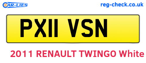 PX11VSN are the vehicle registration plates.