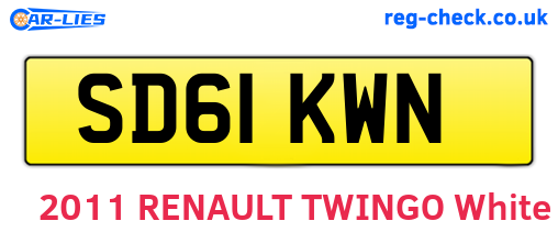 SD61KWN are the vehicle registration plates.