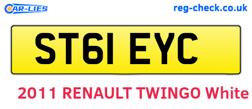 ST61EYC are the vehicle registration plates.