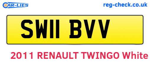 SW11BVV are the vehicle registration plates.