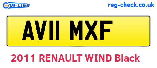 AV11MXF are the vehicle registration plates.