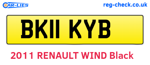 BK11KYB are the vehicle registration plates.