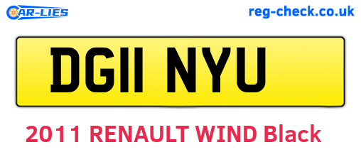 DG11NYU are the vehicle registration plates.