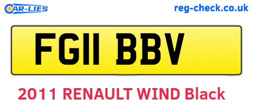 FG11BBV are the vehicle registration plates.