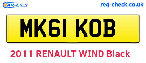 MK61KOB are the vehicle registration plates.