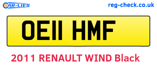 OE11HMF are the vehicle registration plates.