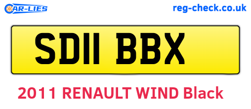 SD11BBX are the vehicle registration plates.