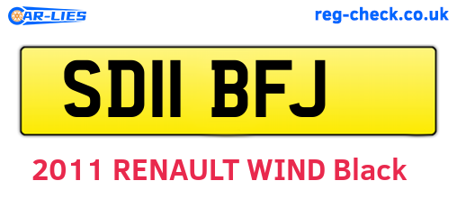 SD11BFJ are the vehicle registration plates.