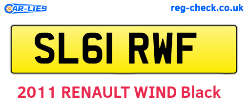 SL61RWF are the vehicle registration plates.