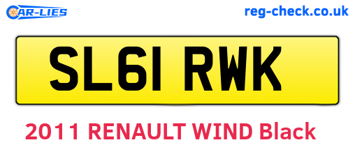 SL61RWK are the vehicle registration plates.