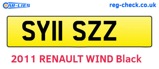 SY11SZZ are the vehicle registration plates.