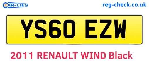 YS60EZW are the vehicle registration plates.
