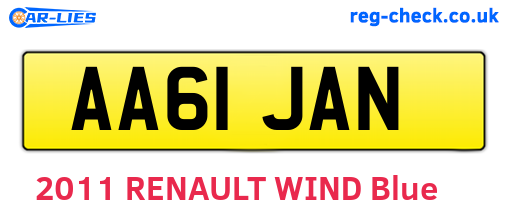 AA61JAN are the vehicle registration plates.