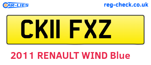 CK11FXZ are the vehicle registration plates.