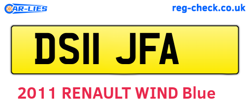 DS11JFA are the vehicle registration plates.