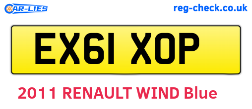 EX61XOP are the vehicle registration plates.