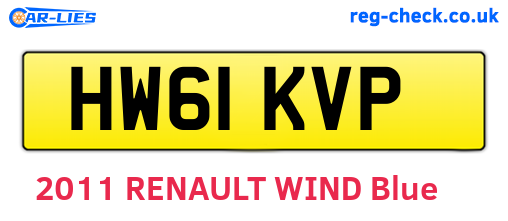 HW61KVP are the vehicle registration plates.